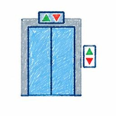 Crayon-style illustration of Safety Elevator