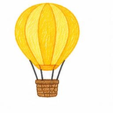 Crayon-style illustration of Hot Air Balloon