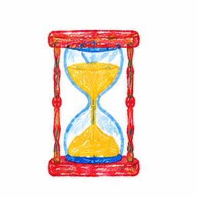 Crayon-style illustration of Hourglass