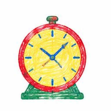 Crayon-style illustration of Mechanical Clock