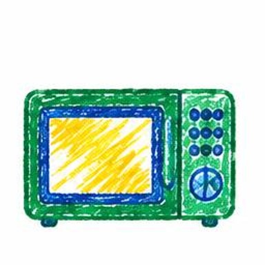Crayon-style illustration of Microwave Oven