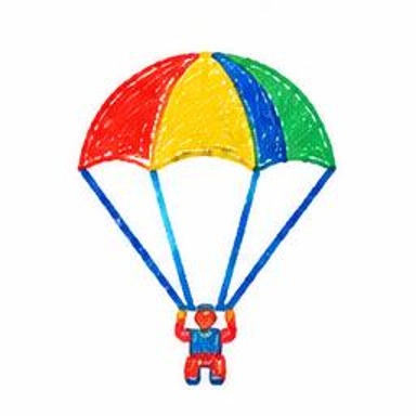 Crayon-style illustration of Parachute